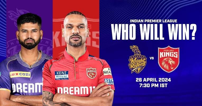 KKR VS PBKS IPL 26 April 2024