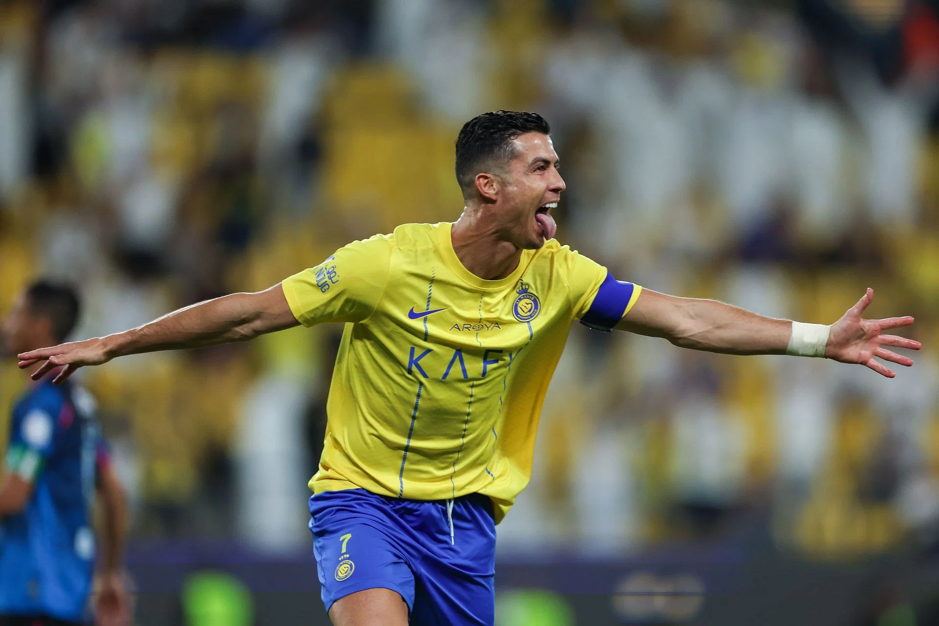 Al Nassr Cristiano Ronaldo scores his 50th goal of the season, putting Al-Nassr in the lead against Al-Wehda. 5 May